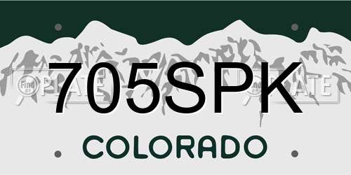 705SPK Colorado License Plate