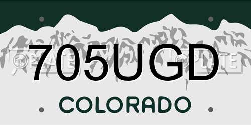 705UGD Colorado License Plate