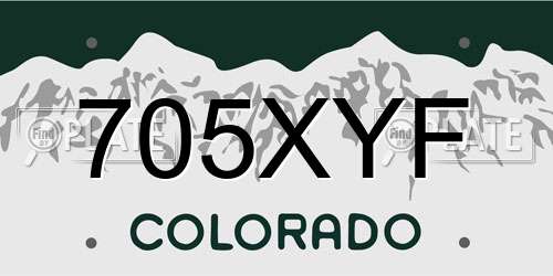 705XYF Colorado License Plate