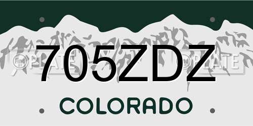 705ZDZ Colorado License Plate