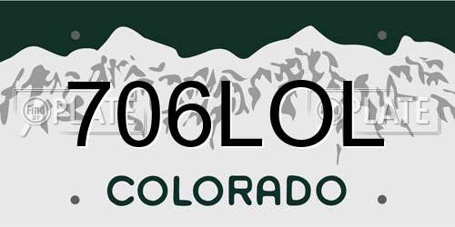 706LOL Colorado License Plate
