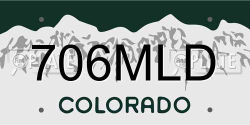 706MLD Colorado License Plate