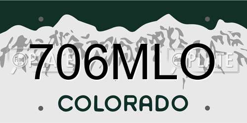706MLO Colorado License Plate