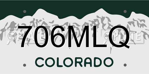 706MLQ Colorado License Plate