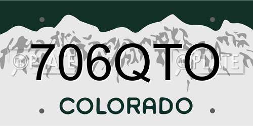 706QTO Colorado License Plate