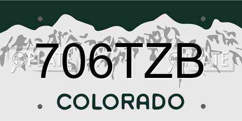 706TZB Colorado License Plate