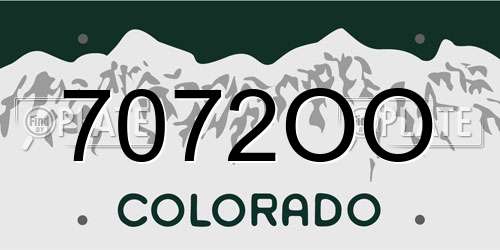 7072OO Colorado License Plate