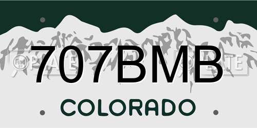 707BMB Colorado License Plate