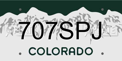 707SPJ Colorado License Plate