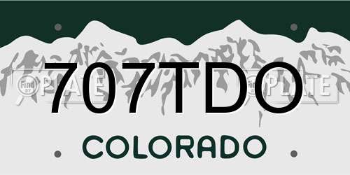 707TDO Colorado License Plate