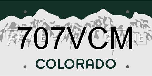 707VCM Colorado License Plate