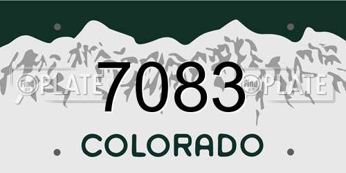 7083 Colorado License Plate