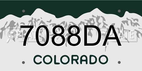 7088DA Colorado License Plate