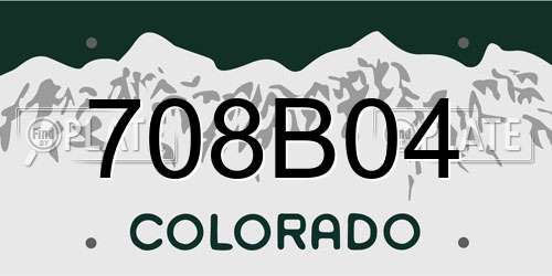 708B04 Colorado License Plate