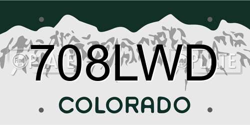 708LWD Colorado License Plate