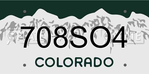 708SO4 Colorado License Plate