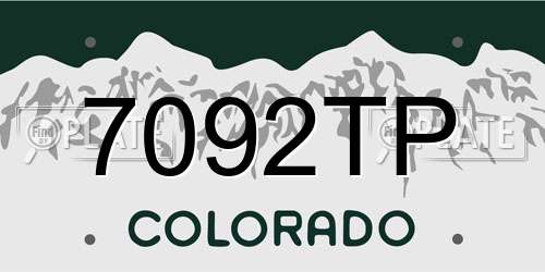 7092TP Colorado License Plate