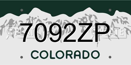7092ZP Colorado License Plate