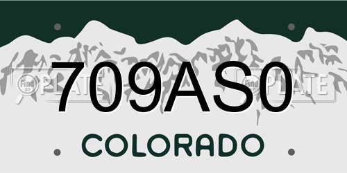 709AS0 Colorado License Plate