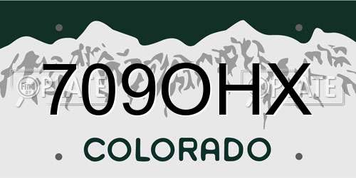 709OHX Colorado License Plate