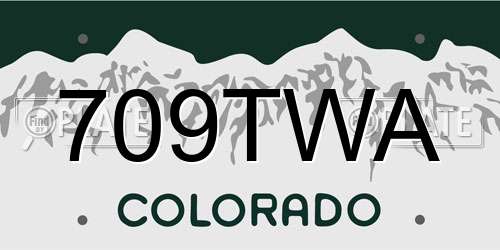 709TWA Colorado License Plate