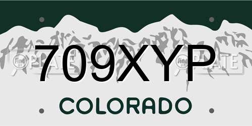 709XYP Colorado License Plate