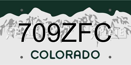 709ZFC Colorado License Plate