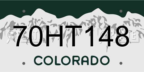 70HT148 Colorado License Plate