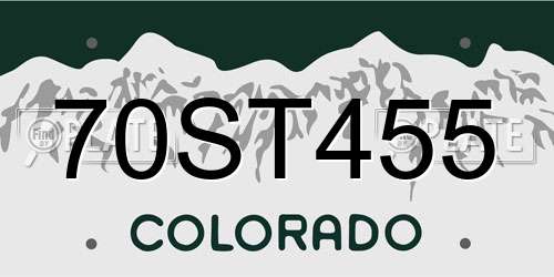 70ST455 Colorado License Plate