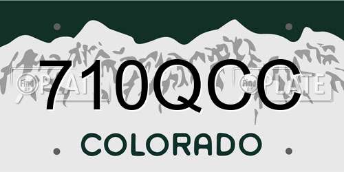 710QCC Colorado License Plate