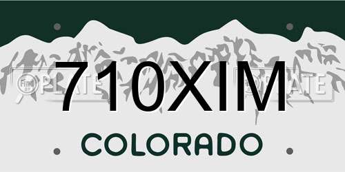 710XIM Colorado License Plate