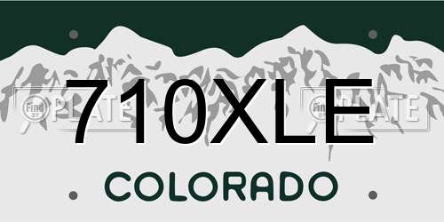 710XLE Colorado License Plate