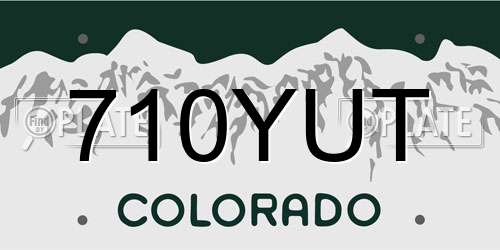 710YUT Colorado License Plate