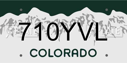710YVL Colorado License Plate