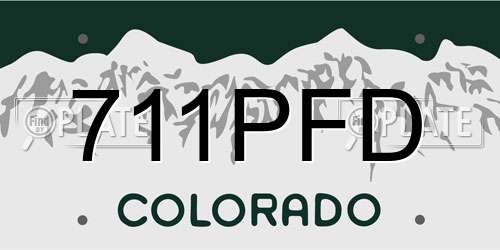 711PFD Colorado License Plate