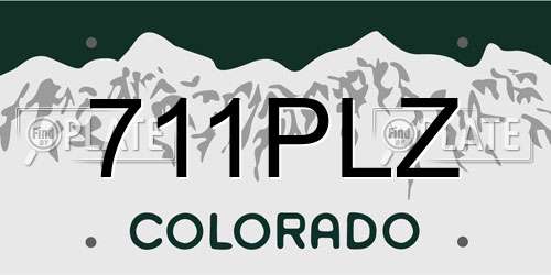 711PLZ Colorado License Plate