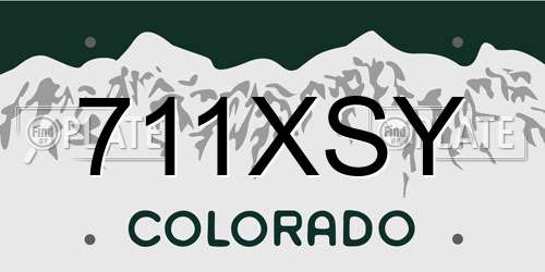 711XSY Colorado License Plate