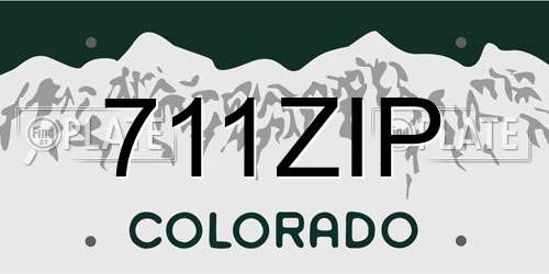 711ZIP Colorado License Plate