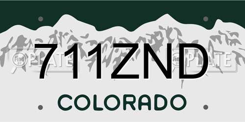 711ZND Colorado License Plate