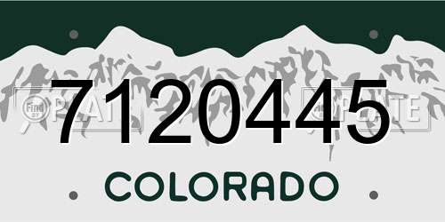 7120445 Colorado License Plate