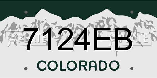 7124EB Colorado License Plate