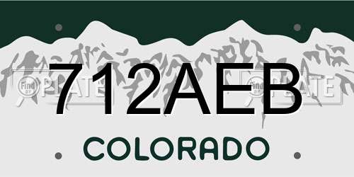 712AEB Colorado License Plate