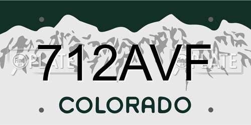 712AVF Colorado License Plate
