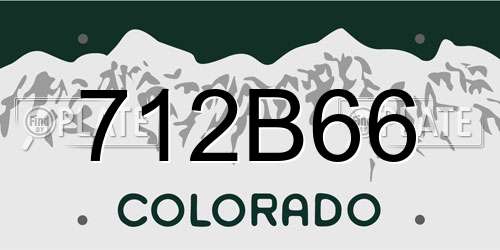 712B66 Colorado License Plate