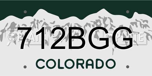 712BGG Colorado License Plate