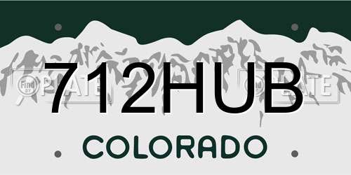 712HUB Colorado License Plate