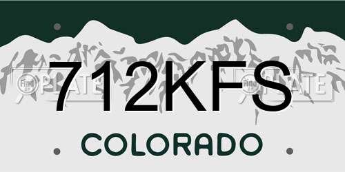 712KFS Colorado License Plate