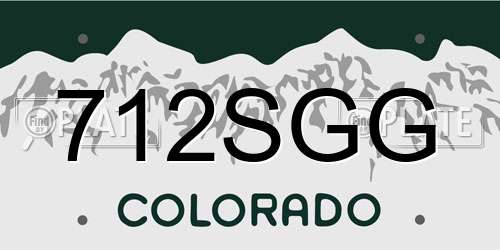 712SGG Colorado License Plate