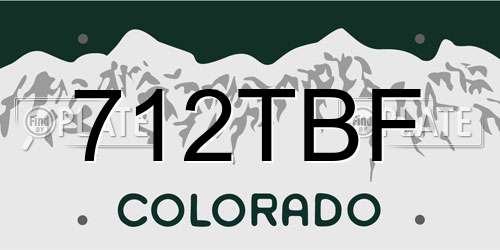 712TBF Colorado License Plate