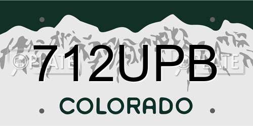 712UPB Colorado License Plate